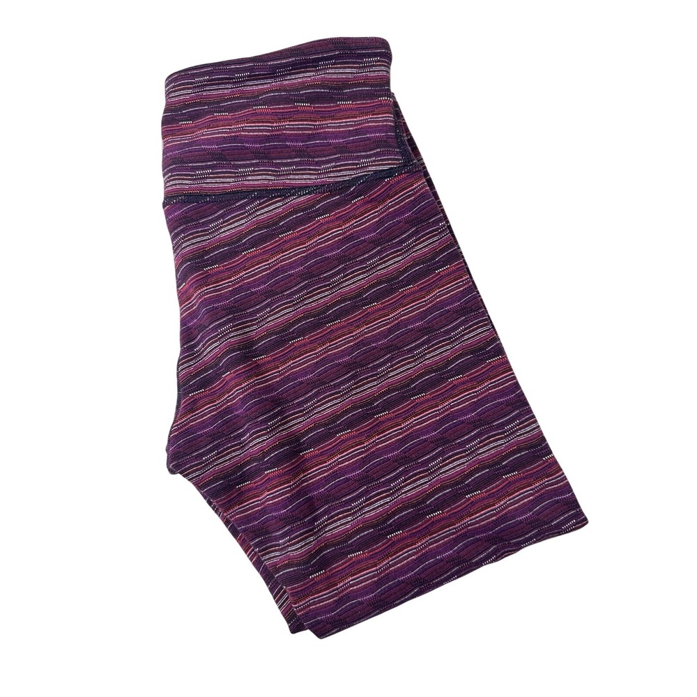 Lululemon‎ Wunder Under Purple Leggings Womens Size 6  Striped  28"